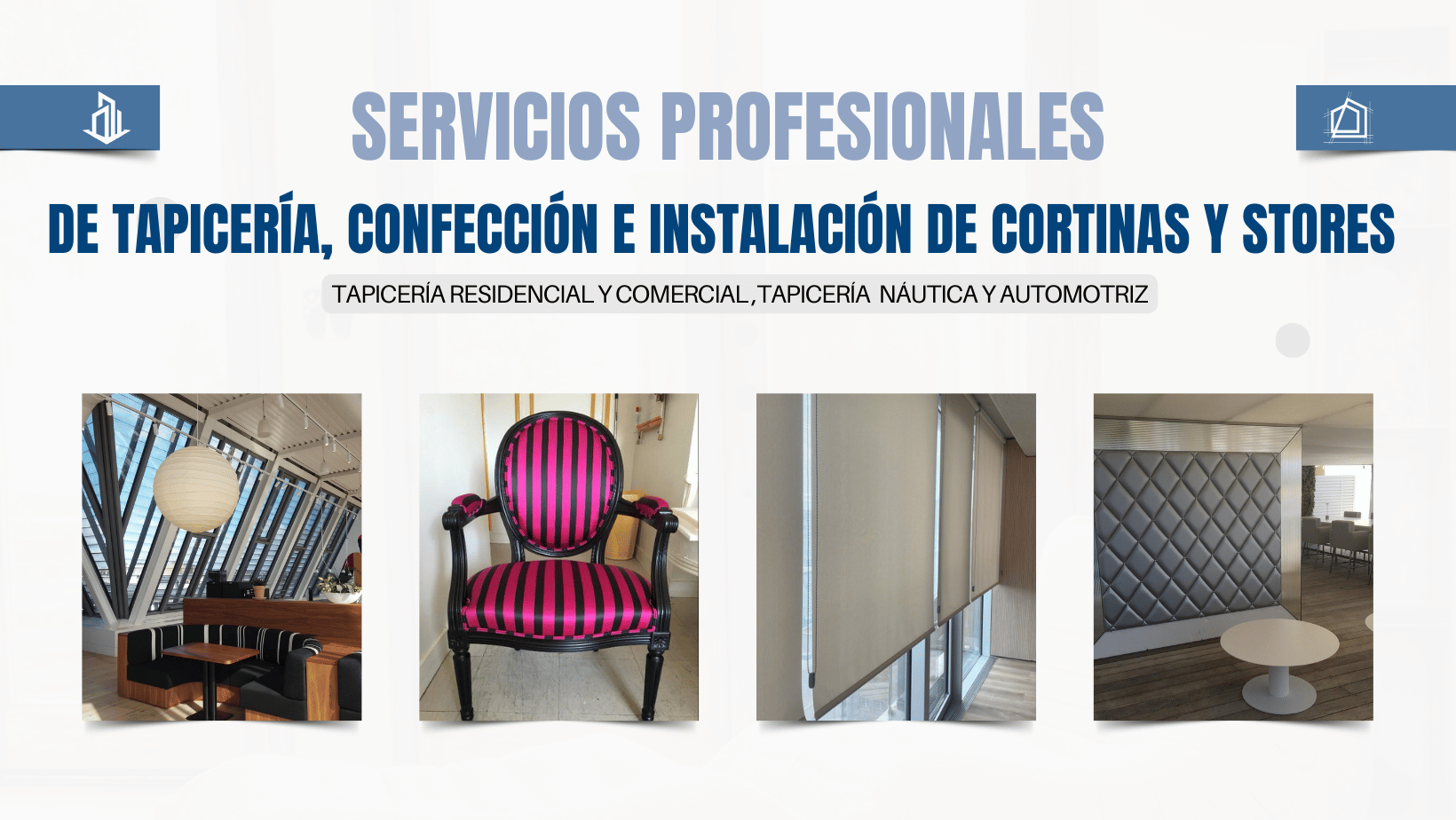 banner L'Atelier EZ, servicios profesionales de tapicería, confección e instalación de cortinas en L'Alfàs del Pi